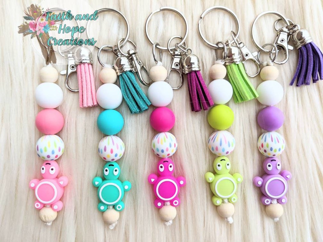 Beaded Turtle Keychain Beaded Keychain Animal Beaded Etsy