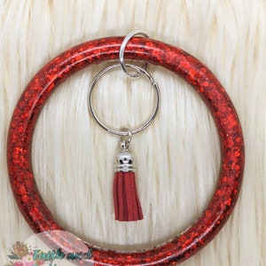 Glitter resin keychain bangle