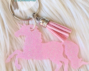 Unicorn glitter keychain