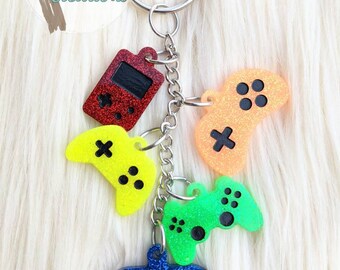 Gaming glitter keychain