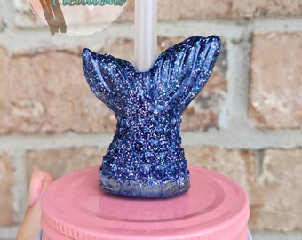 Mermaid tail straw topper