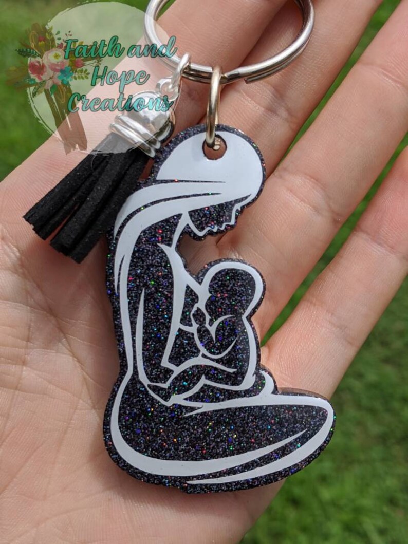 Breastfeeding Mother Glitter Keychain Etsy