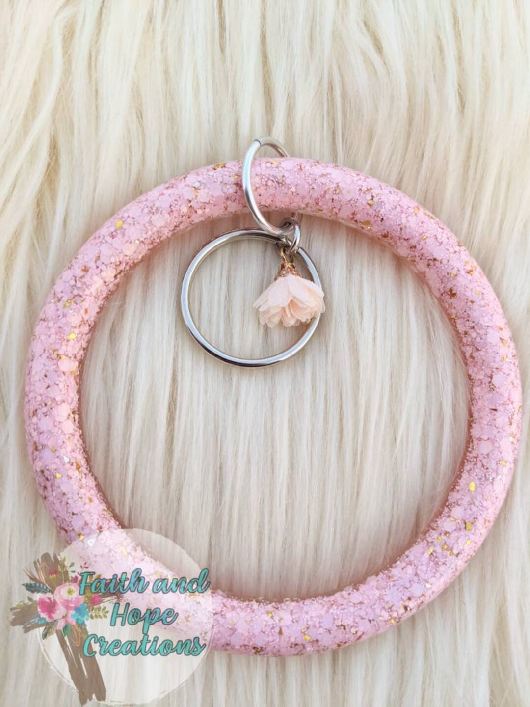 Glitter Keychain Bangle, Keychain Bracelet, Bangle Key Ring, Gifts for ...