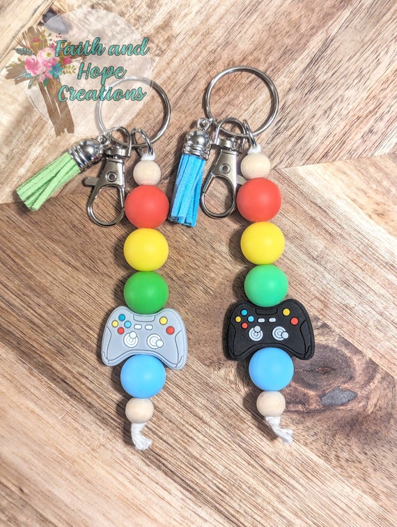 Beaded Gaming Controller Keychain, Beaded Keychain, Beaded