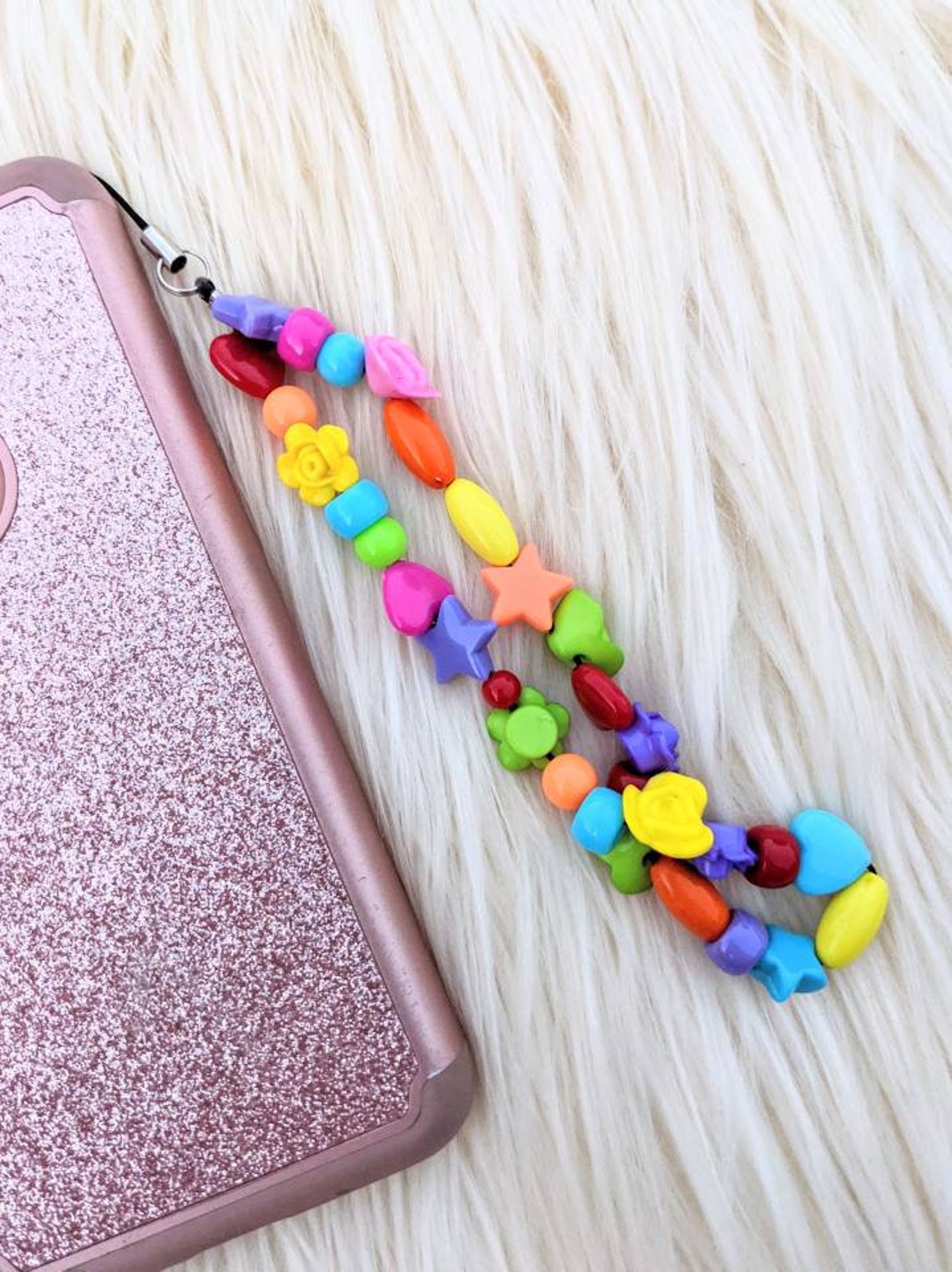 Colorful beaded phone charm lanyards Etsy