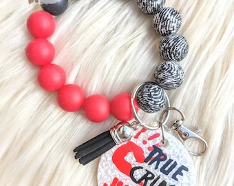 Beaded true crime keychain bracelet bundle