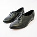 Vintage Mint 90's Black Leather SPECTATOR 1980's Minimalist Lace up 80's OXFORD 1990's Jazz Flats Shoes 6 6.5