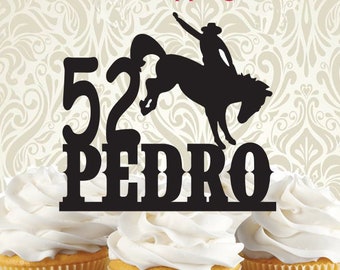Personalized Cowboy Bronco Birthday Cake Topper - Western Birthday Party - Cowboy Birthday party