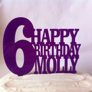Age and First Name Childrens Birthday Cake Topper