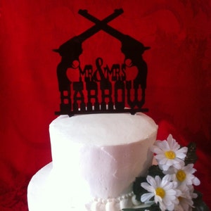 Country, Rustic, Western Pistol Custom Personalized Wedding Cake Topper MADE In USA..Ships from USA image 3