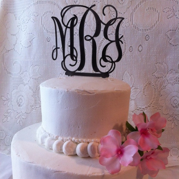 Three Letter Monogram Initial Wedding Cake Topper MADE In USA…..Ships from USA