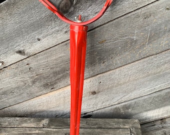 Fishing Pole Holder Rod Stand Shore Fishing Red Metal Vintage