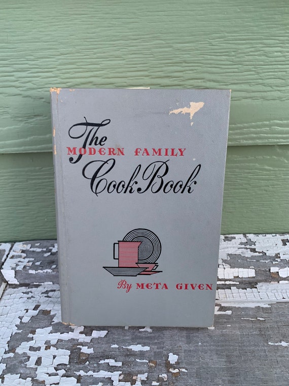 The Modern Family Cookbook 1961 Grey Hardcover Gray Huge Large Vintage  Classic Kitsch Kitschy Meta Given Cooking Baking Recipes Cook Book 