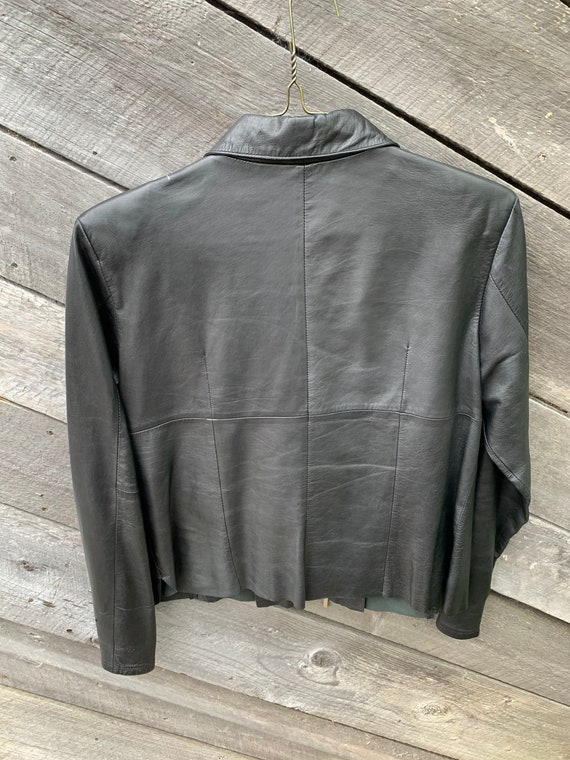 Pelle Studio Leather Jacket Zip up Coat Black Wilson Vintage Pelle Studio Leather Jacket Zip up Coat Black Wilson Vintage