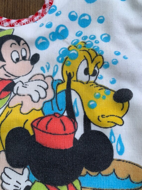 Mickey Mouse Bib Vintage Baby Pluto handmade pupp… - image 2