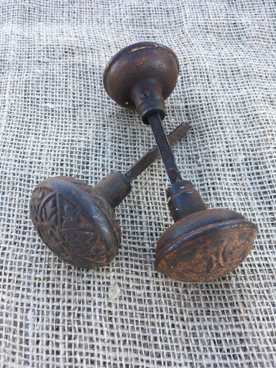 Brass Door Knob Vintage Metal Bronze Yale Towne Victorian Etsy