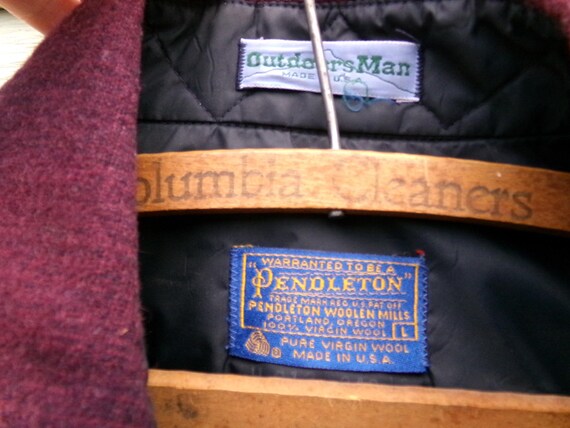 Pendleton Burgundy Navy 100% Virgin Wool Flannel … - image 3
