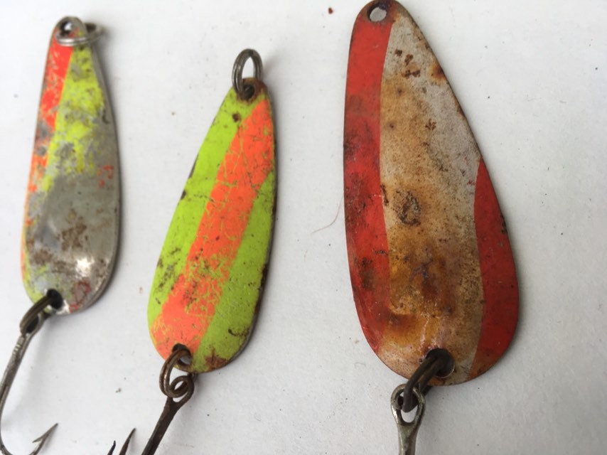 Fishing lure Set daredevil spoon Lot Aqua spoon Fish Old Etsy