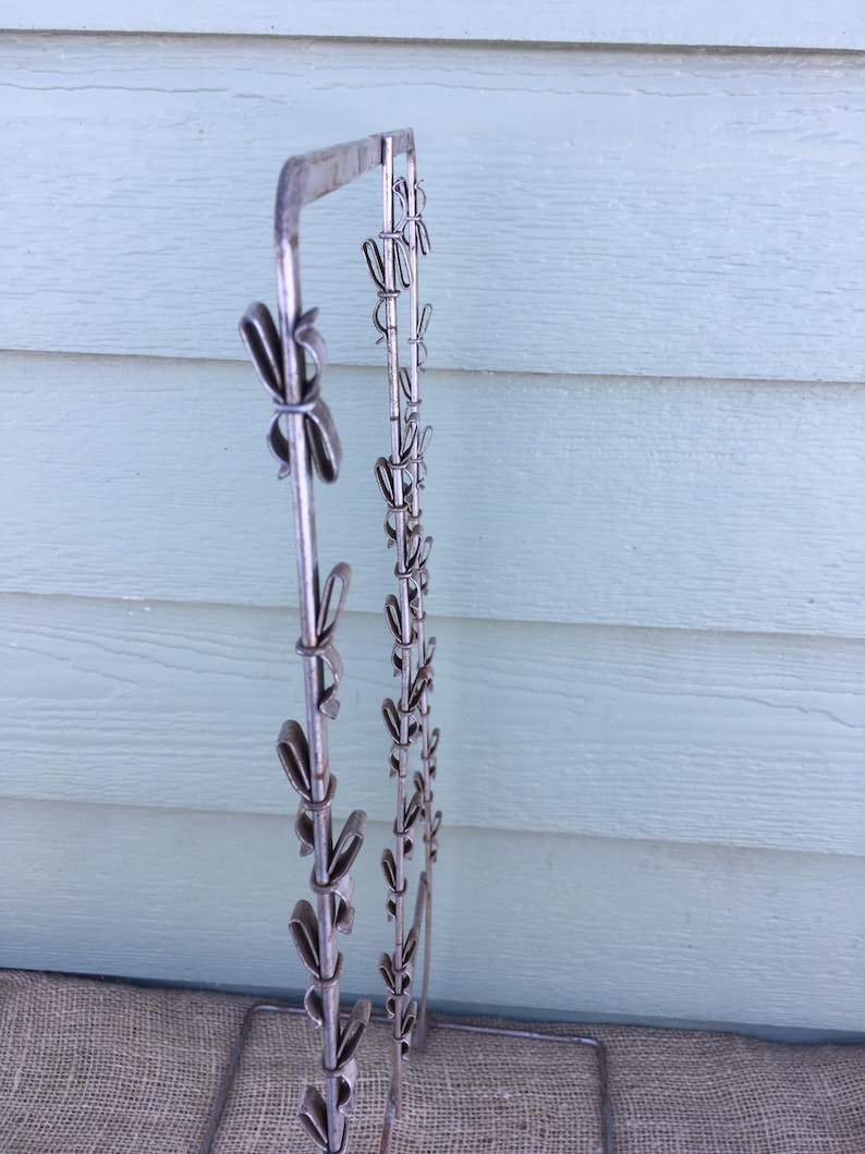 Metal display rack clip up hook hooks craft show vintage sale stamped card jewelry hanger upright vertical garden shed seed packet chips