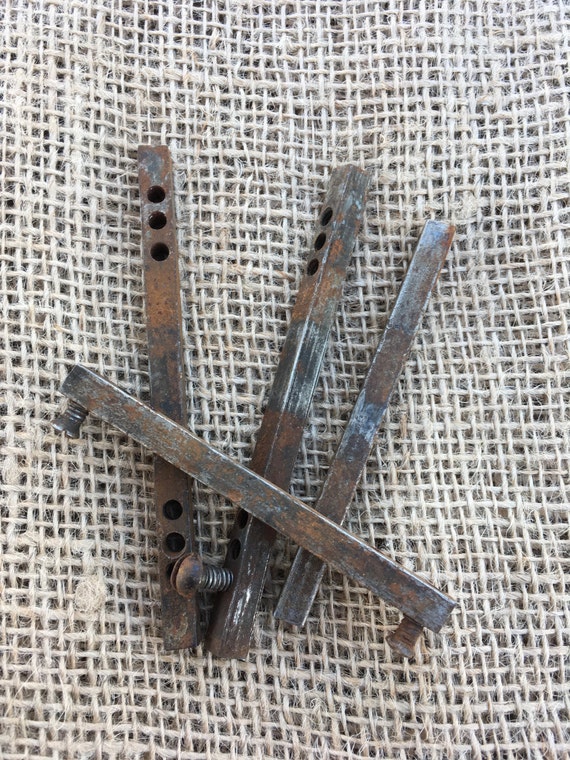 Vintage Knob Spindles Door Set Shaft Hardware Extension Metal Steel Adjustable Set Lot Rusty Replacement Salvage Spindle Square Tie Rod