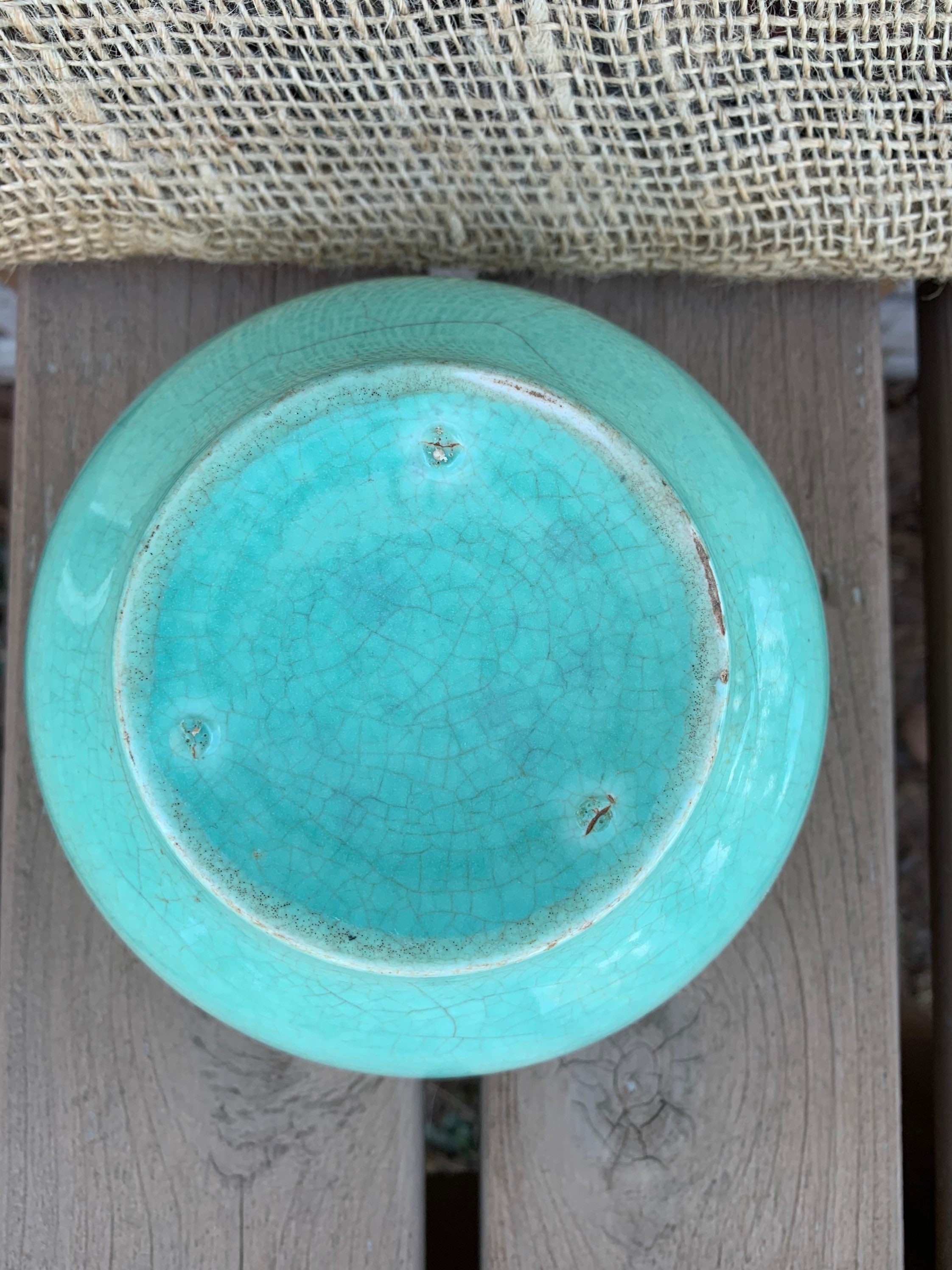 Turquoise Bowl Heavy Old Rustic Primitive Teal Pottery Clay | Etsy