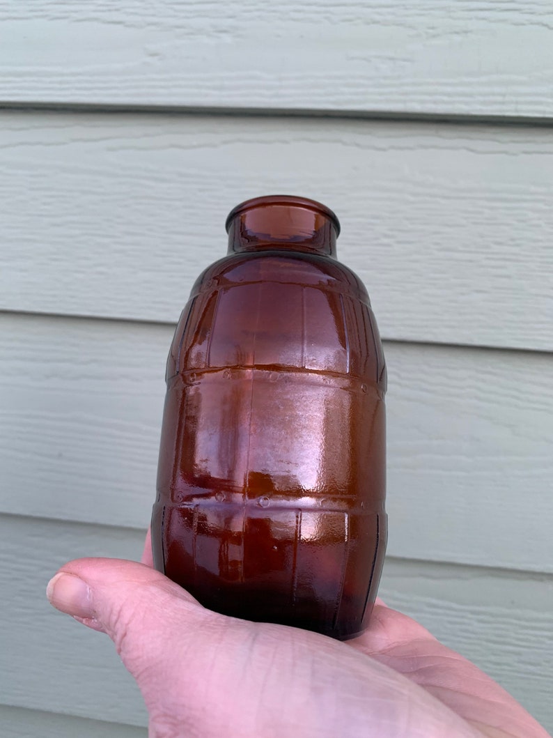 Barrel Beer Bottles Schmidt Wide Big Mouth Short Vintage Brown Etsy