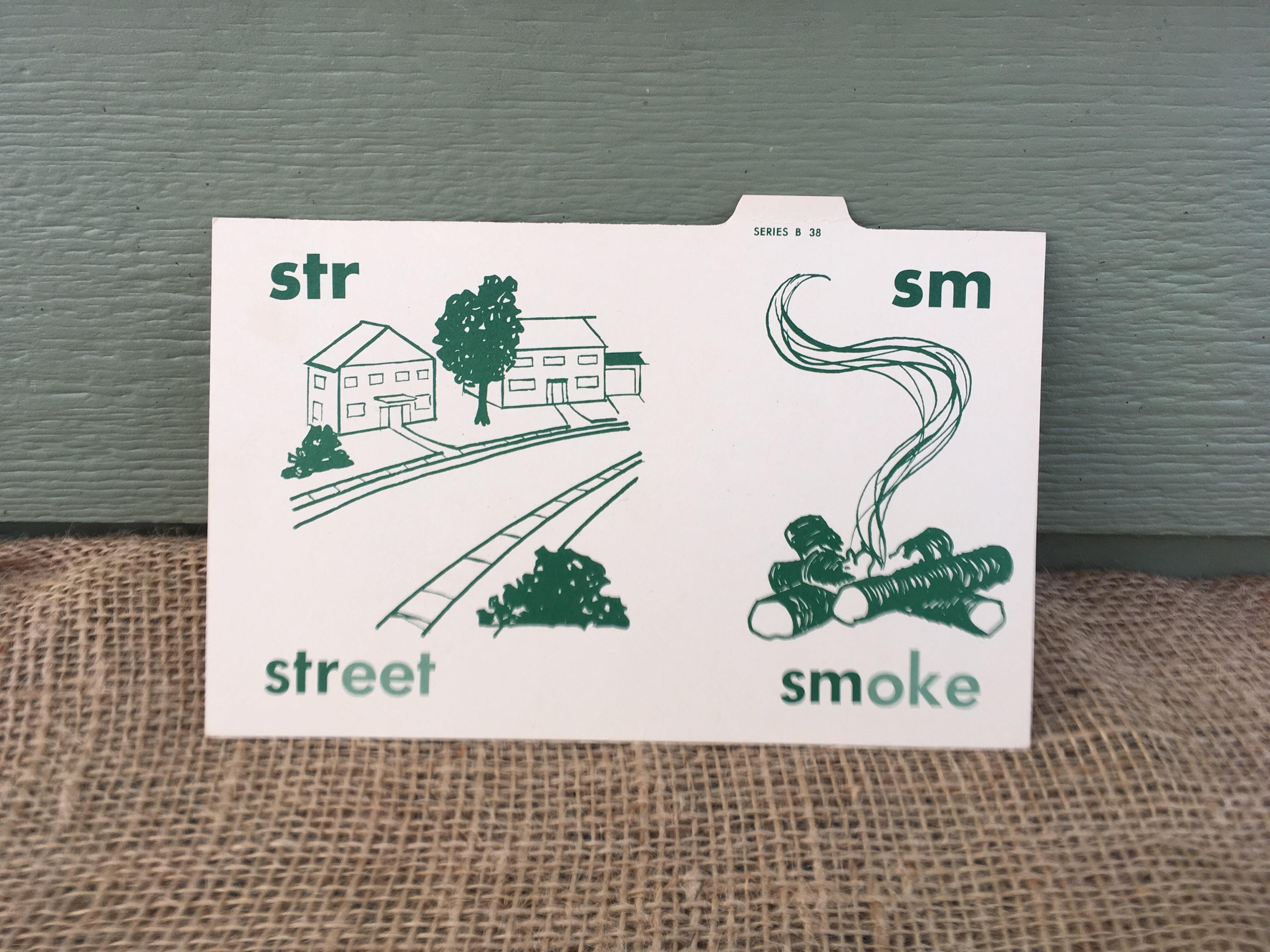 Picture Flash Card Street Smoke Fire Vintage Phonics Reading - Etsy