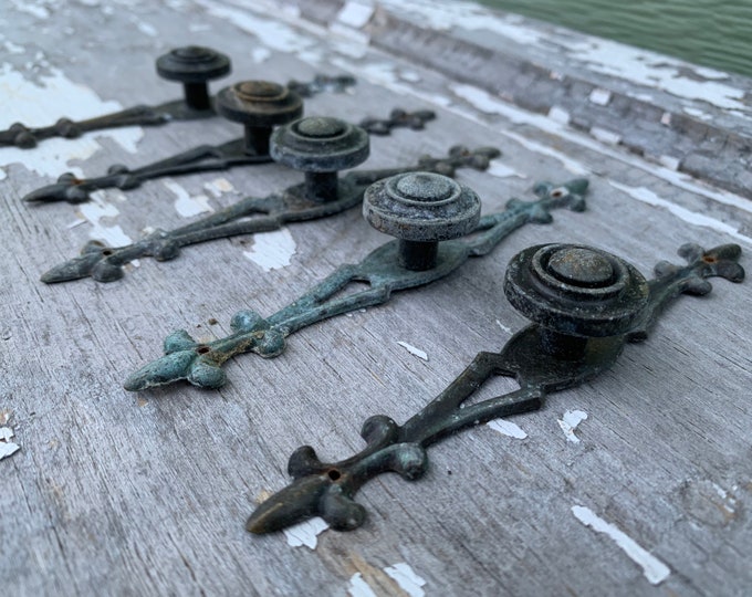 Small Knobs Brass Copper Cupboard Hardware Vintage Salvage Set