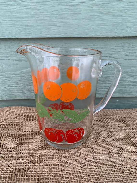 VintageHazel-Atlas Glass Tomato and Orange Juice Carafe
