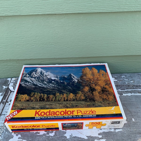 Kodacolor Puzzle Grand Teton National Park Mountain Fall Trees Aspen 500 piece Kodak Photograph Rose Art New in package Factory Sealed