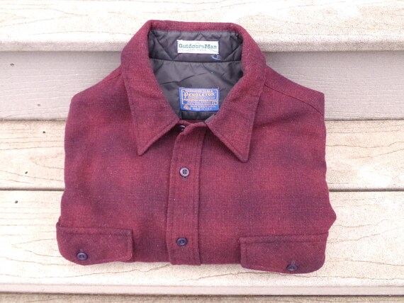 Pendleton Burgundy Navy 100% Virgin Wool Flannel … - image 8