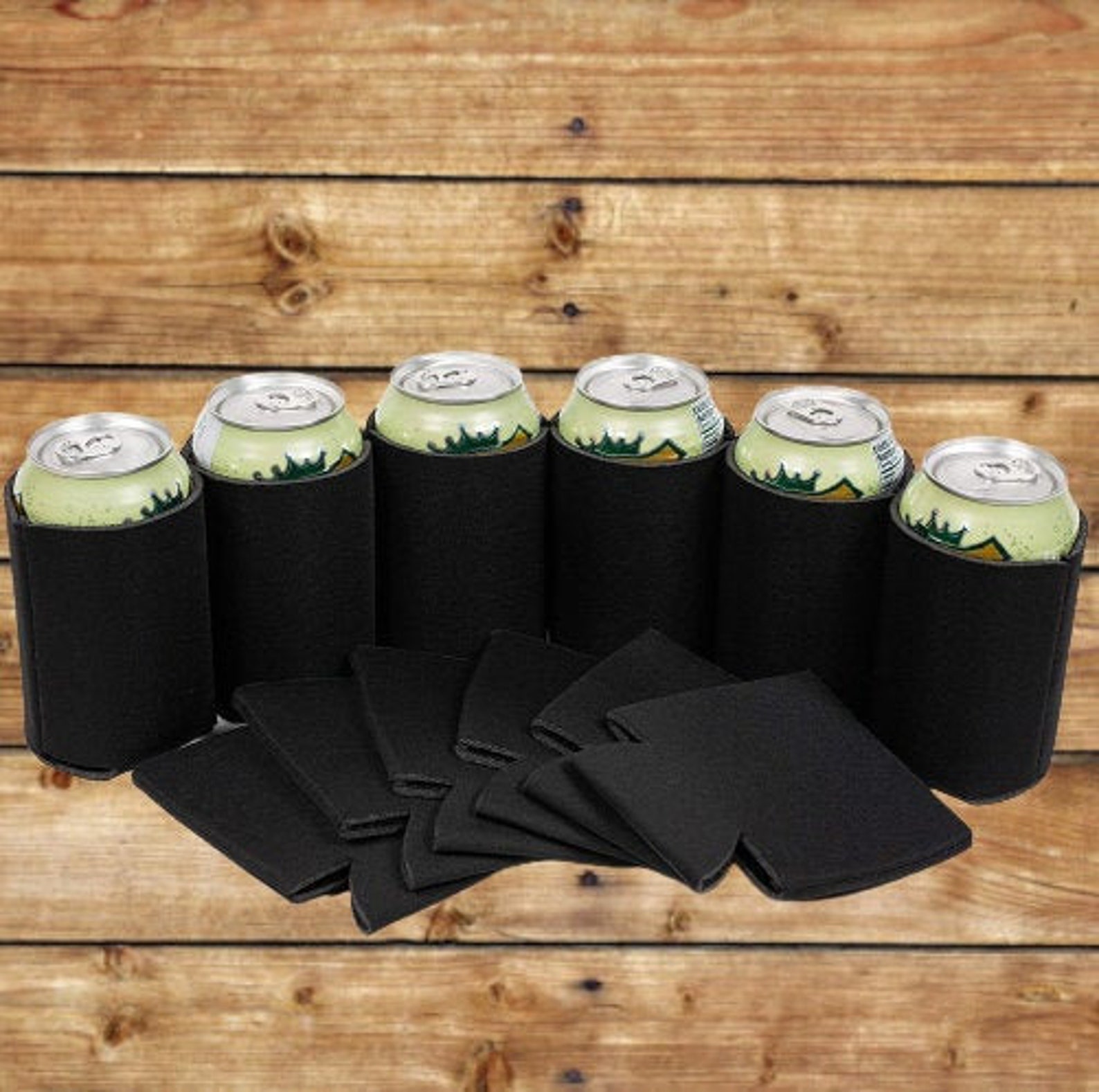 Black Blank Can Coolers Etsy
