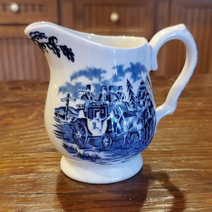 Blue Myott Royal Mail Creamer - Staffordshire Ironstone