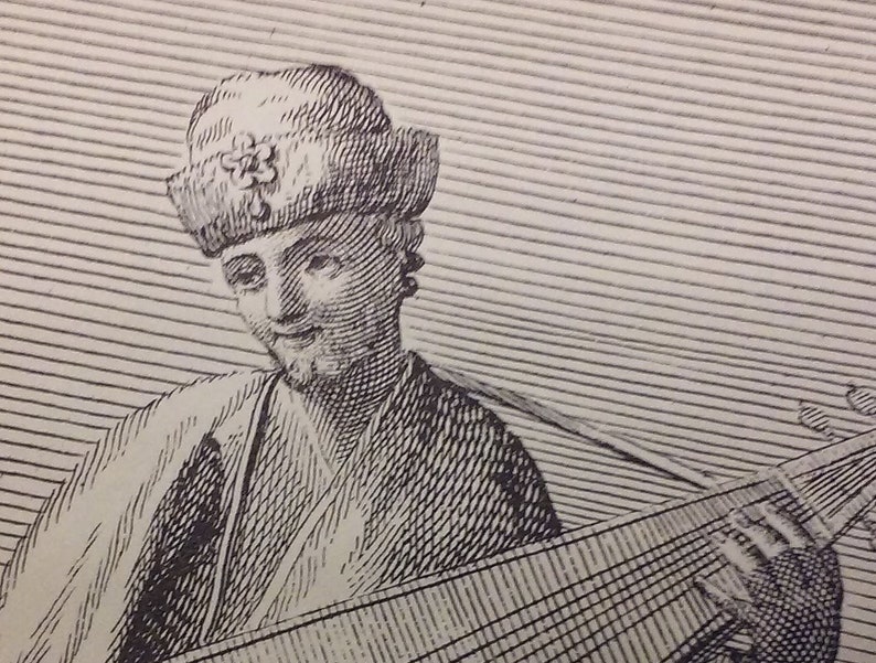 Plate 70 Arnold van Westerhout Salterio Persiano Psaltery Player The Gabinetto Armonico Original Copper Engraving
