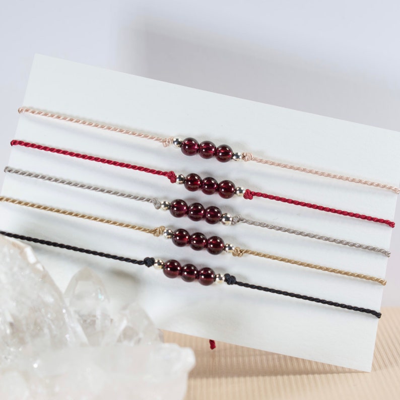 Garnet bracelet, talisman, birthstone January image 6