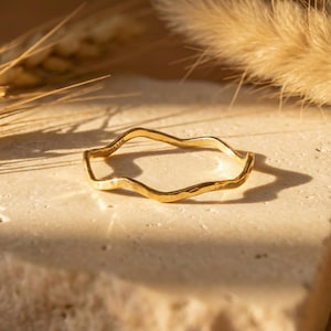 Bague plaquée or, bague en argent 925, bague fine à superposer, bague d'amitié, cadeau pour elle