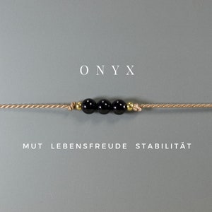 black onyx bracelet, talisman, yoga, fine bracelet, silk ribbon, filigree, delicate, 3 balls