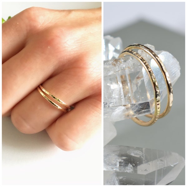 Gold filled Ring, Ring set, Geschenk Freundin