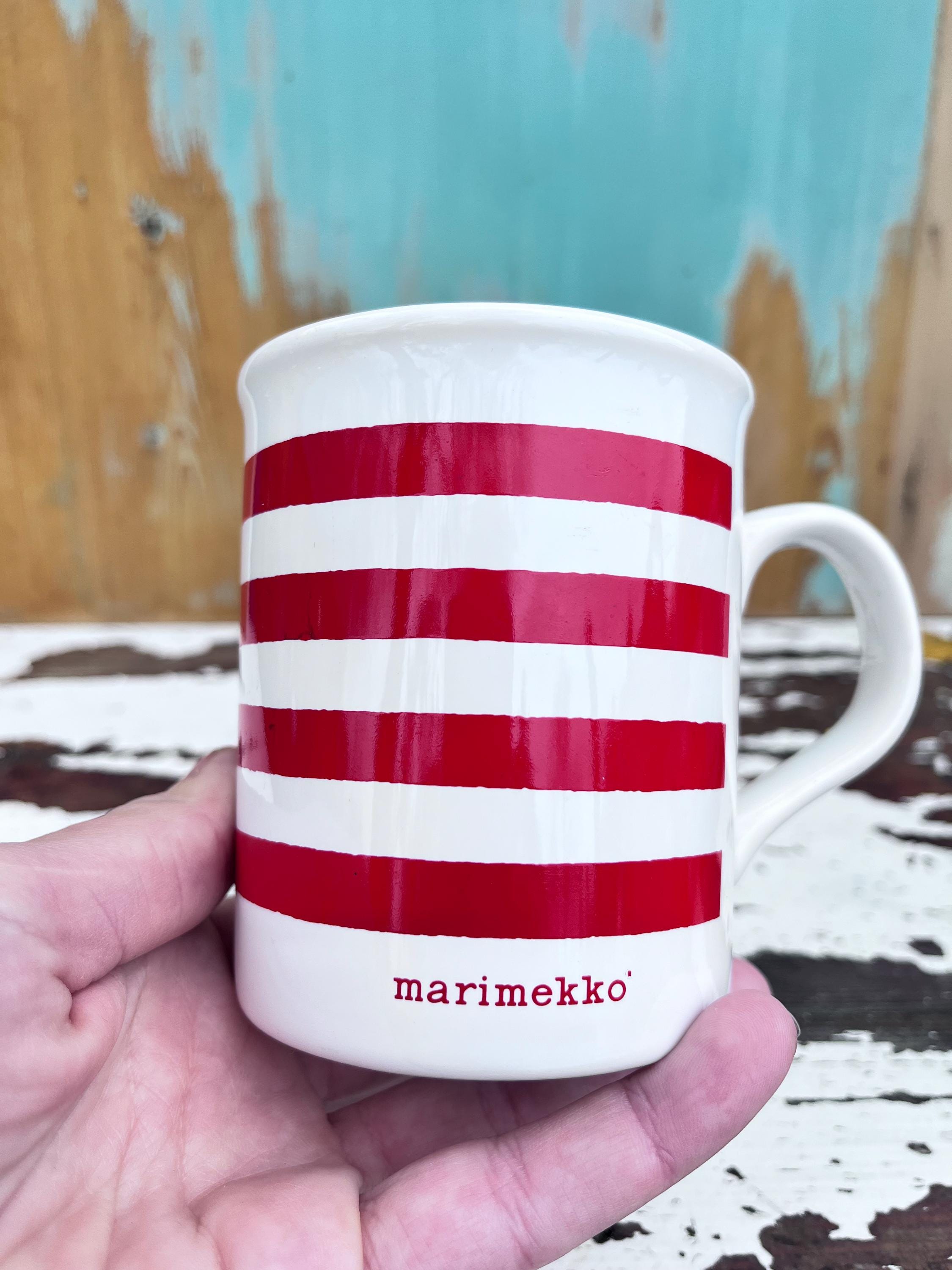 Finland Marimekko X SKV Oiva Tasaraita Red Stripe Mug Cup/ Made in England  - Etsy, image size:2250x3000