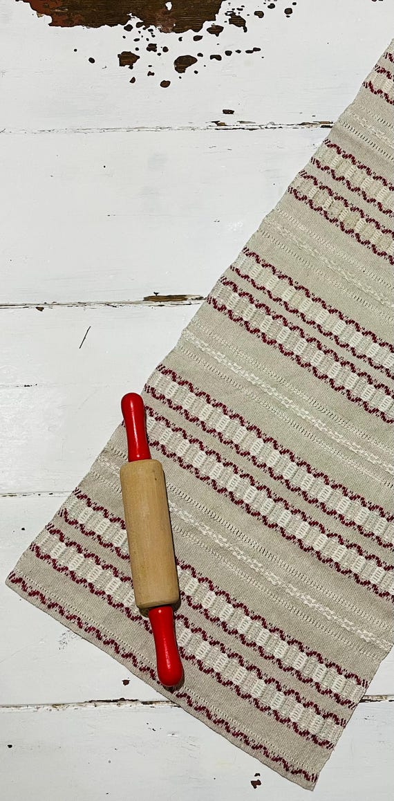 Vintage Swedish Cotton Table Cloth / Scandinavian Textile 35x76cm