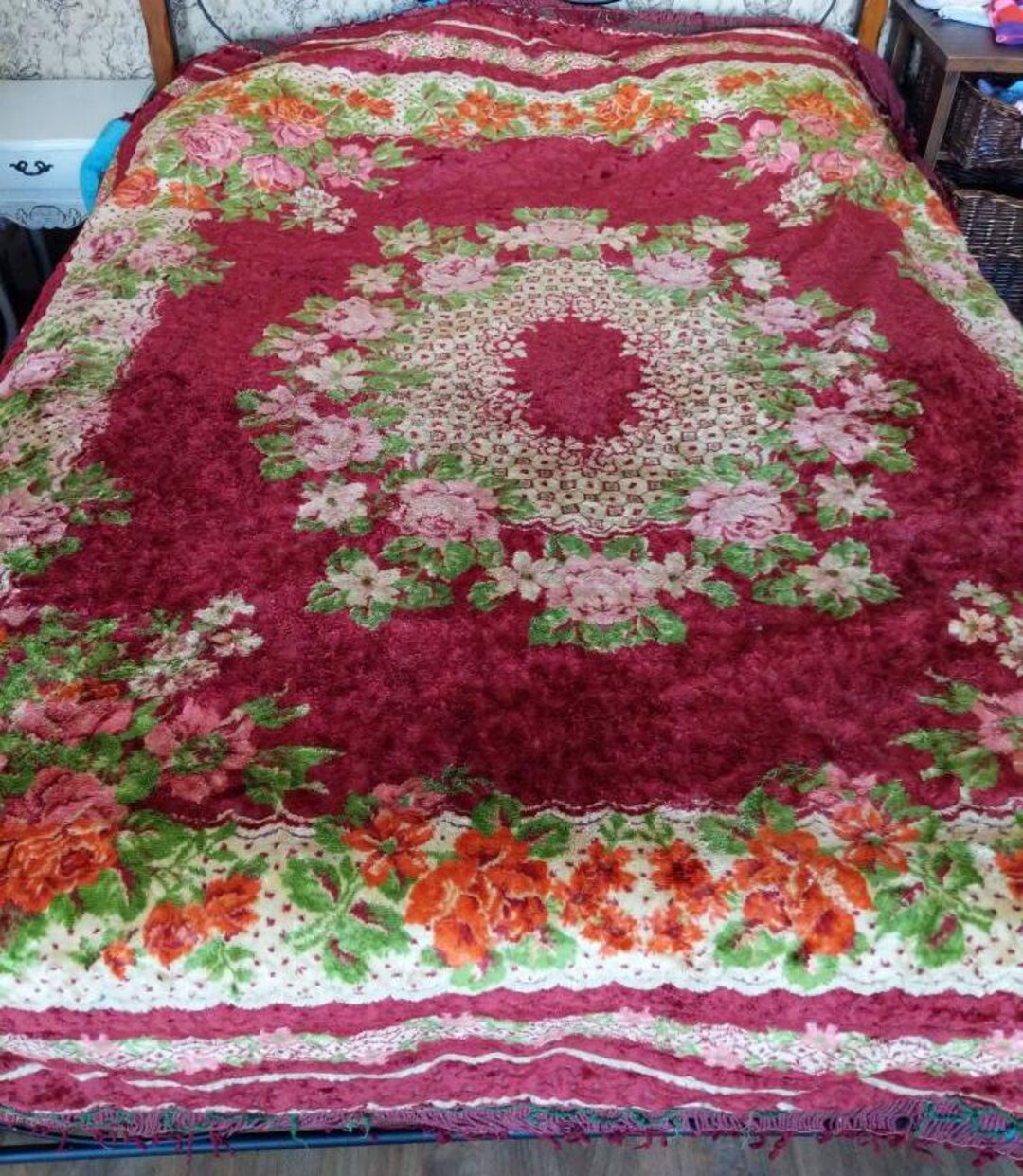 Vintage Soviet Floral Wall Gobelin Hanger/wall Hanging / Wall Rug ...