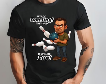 Lustiges Bowling-Shirt für Männer, Familien-Spielabend-T-Shirt, Geschenk für Bowler, Freizeitkleidung für Bowling-Enthusiasten, Bowling-Liga-T-Shirt, Liga-Nacht