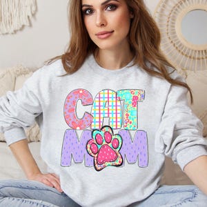 Cat Mom Sweatshirt, Pet Lover Gift, Cat Mom Sweatshirt, Cat Lover Shirt, Cat Mom Gift, Paw Print Sweatshirt, Animal Lover Sweater, Cat Shirt