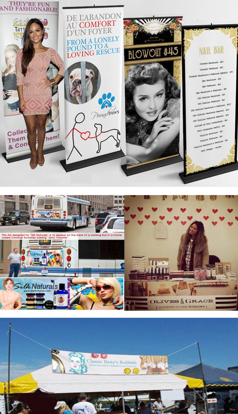 Trade Show 1 concept and 1Revision Flea Market or Tent Banner Custom IndoorOutdoor Banner Design