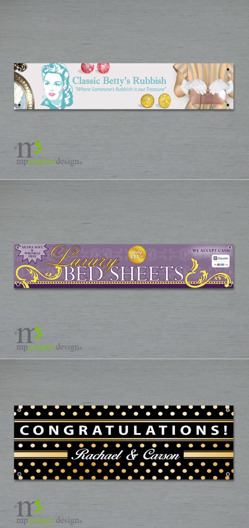Trade Show 1 concept and 1Revision Flea Market or Tent Banner Custom IndoorOutdoor Banner Design