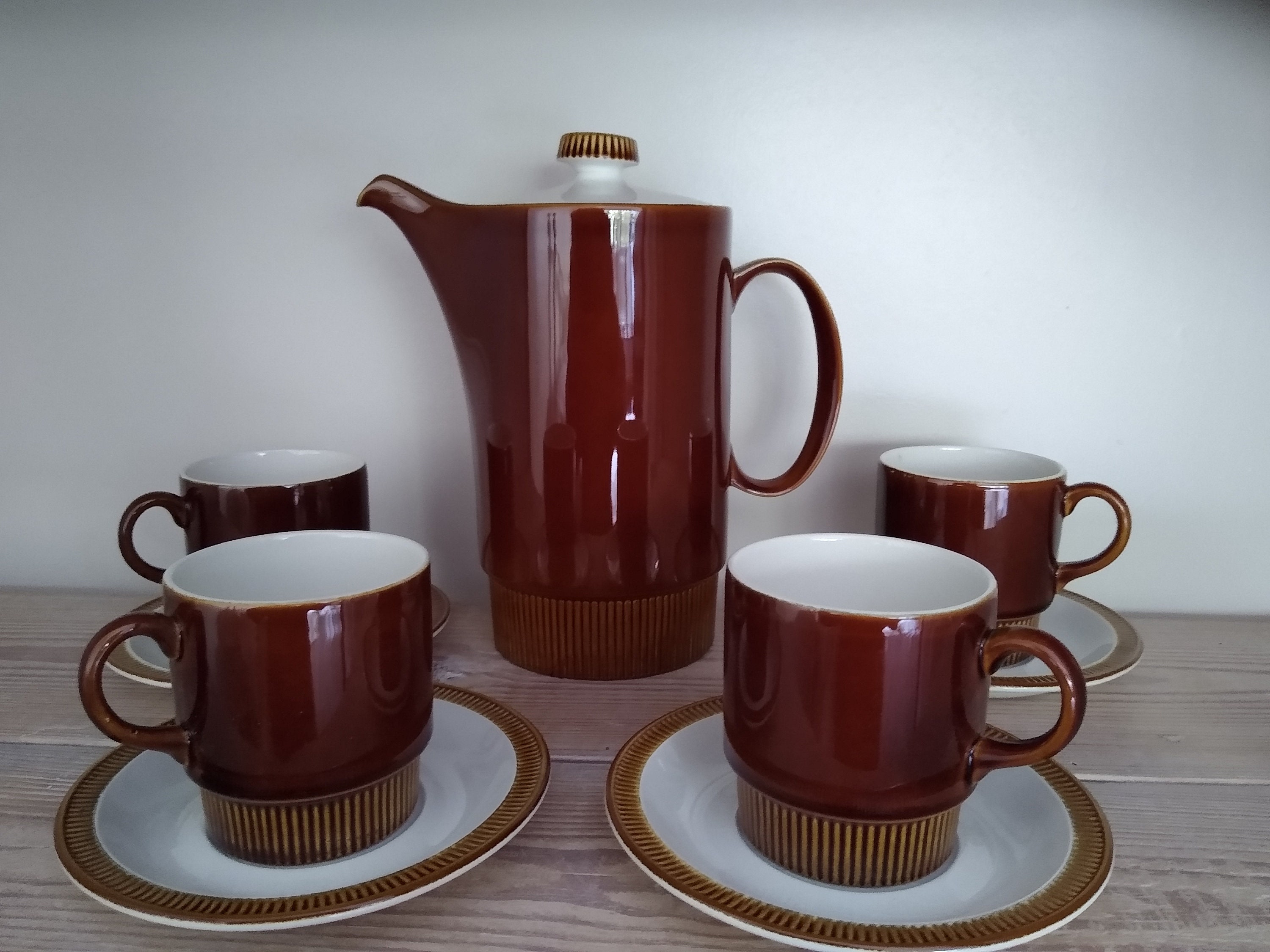 Vintage 1965 Poole Pottery Chestnut Compact Coffee/Tea Set Etsy
