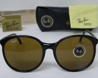 New Vintage B&L Ray Ban Traditionals Trish Round W0348 WO 348  Black Brown G-15 Sunglasses usa