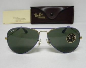 Nieuwe Vintage B & L Ray Ban grote metalen vliegen kleuren Arista paarse W0295 58mm Aviator zonnebril USA Classic kleuren