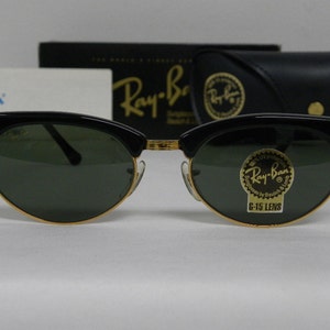 New Vintage B&L Ray Ban Clubmaster Oval Black G-15 W1263 Wayfarer Set Sunglasses USA