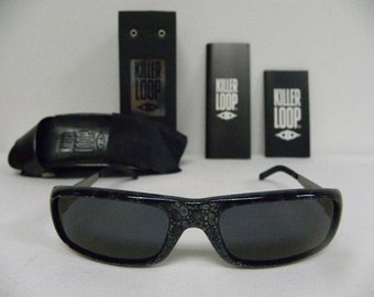 New Vintage B&L Killer Loop Wacked K0581 Black Patch Gunmetal Flash  NOS Sunglasses